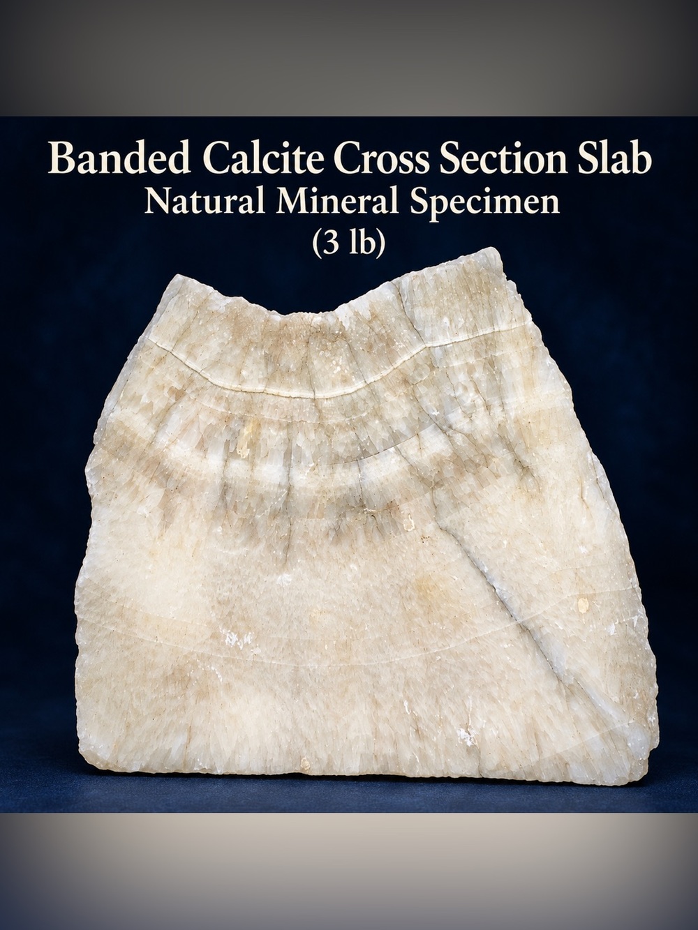 Banded Calcite Cross Section Slab | 3 lb Natural Mineral Specimen